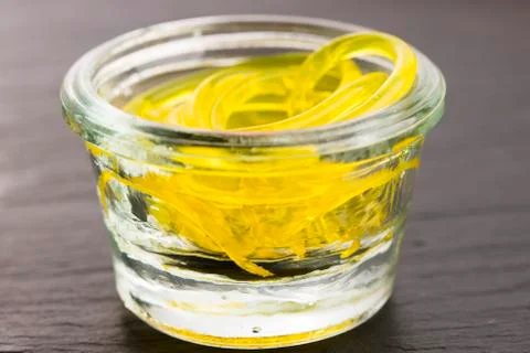 Molecular fruit spaghetti Stock Photos