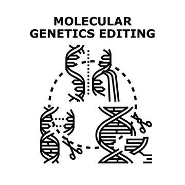 Molecular genetics editing representing dna manipulation and research Illustrazione stock