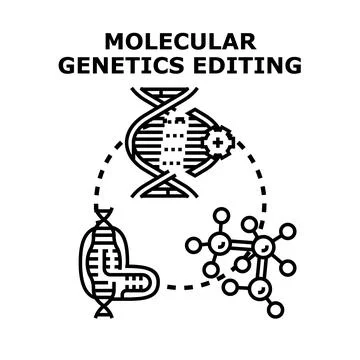 Molecular genetics editing technology concept developing Stock Illustration