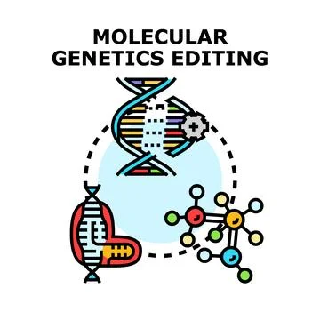 Molecular genetics editing technology concept developing Stock Illustration