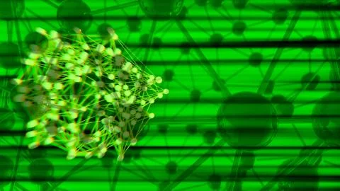 Molecular geometric chaos abstract structure. Science technology network Stock Illustration