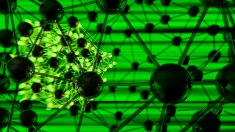 Molecular geometric chaos abstract structure. Science technology network Stock Illustration