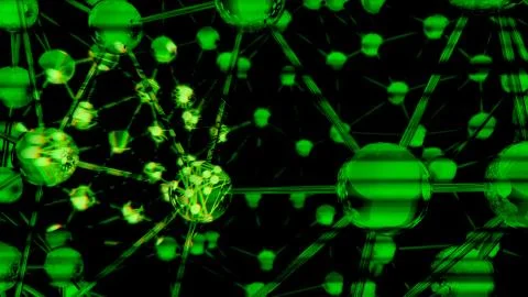 Molecular geometric chaos abstract structure. Science technology network Stock Illustration