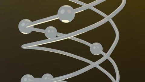 Molecular Helix Loop - Gold White Vídeos de archivo 332127051