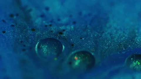 Molecular ink round drop sparkling oil water art Stock Footage 321440375