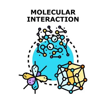 Molecular interaction concept for chemistry and science Stock Illustration