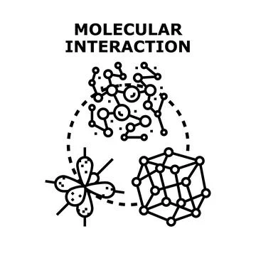 Molecular interaction concept for chemistry and science Stock Illustration