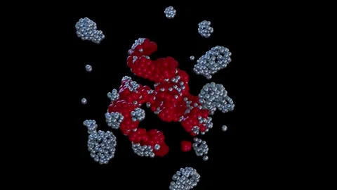 Molecular interactions. 3d animation render. Stock Footage 274623056