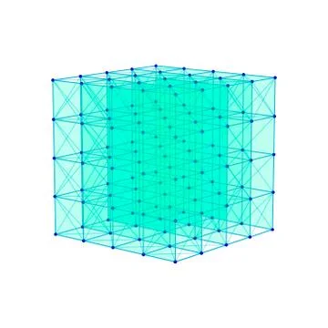 Molecular lattice in form of cube. Vector illustration. Illustrazione stock
