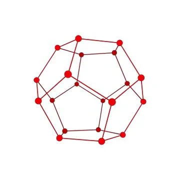 Molecular lattice in the form of a dodecahedron. Vector illustration. Иллюстрация