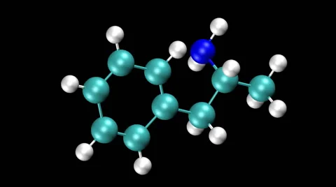 Molecular model of amphetamine Stock Footage 64803683