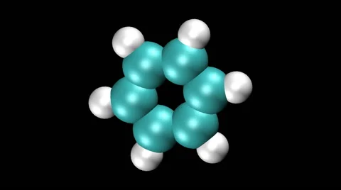 Molecular model of benzene Video stock 64803709