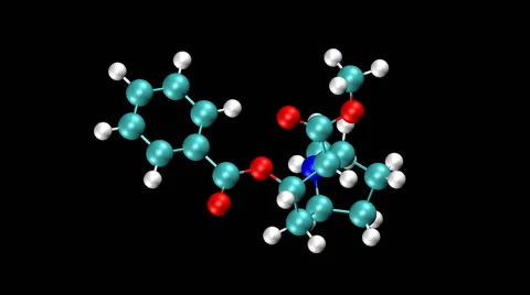 Molecular model of cocaine Stock-Footage 64803729