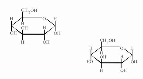 Molecular model of the formation of a glycosidic bone Stock Footage 64803827