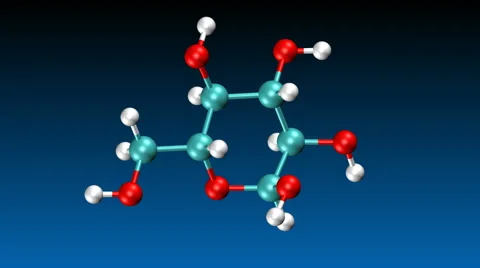 Molecular model of a glucose sugar molecule Stock Footage 64803826