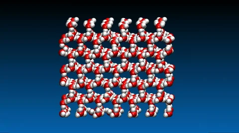 Molecular model of an ice crystal lattice melting Vidéo 64803851