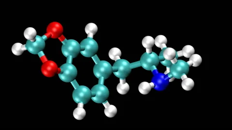 Molecular model of MDMA, ecstasy Video stock 64803793