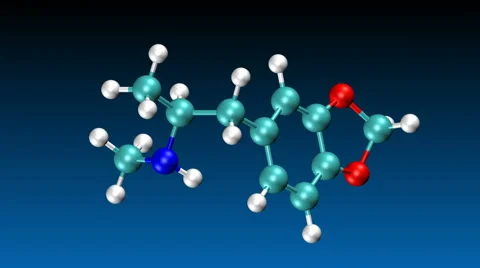 Molecular model of MDMA, ecstasy Video stock 64803795