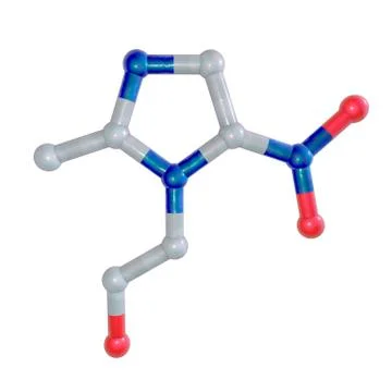Molecular model of metronidazole Illustrazione stock