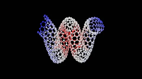 Molecular model of a nanohelix Stockbeeldmateriaal 64803904