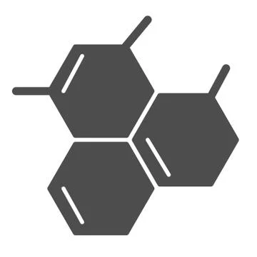 Molecular model solid icon. Biology cell or molecule grid symbol, glyph style Stock Illustration