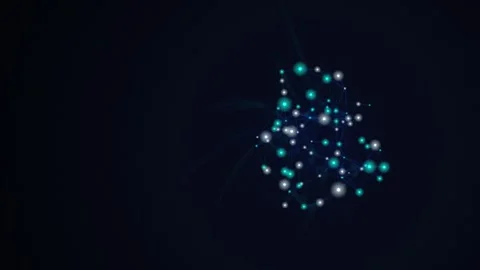 Molecular network node connection seamless loop motion background Stock Footage 344971919