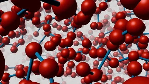 Molecular network of rods and sphere randomly merging/separating. 3d animation Stock Footage 297646461