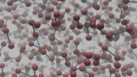 Molecular network of rods and sphere randomly merging/separating. 3d animation Stock Footage 297646462