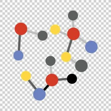 Molecular Network Structure with Colorful Nodes for Science 스톡 일러스트