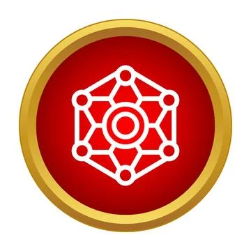 Molecular network structure icon representing data connection and science Illustrazione stock