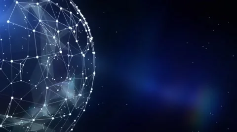 Molecular networked planet of particles abstract motion background Stock Footage