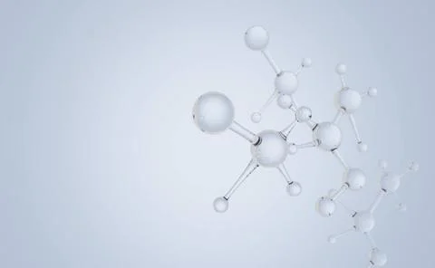 Molecular or atom clean structure on White background Molecular or atom cl... Stock-Fotos