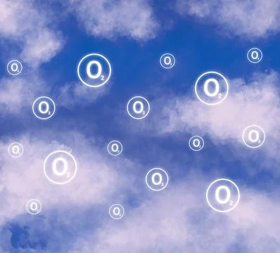 Molecular oxygen is in the air Stock Illustration