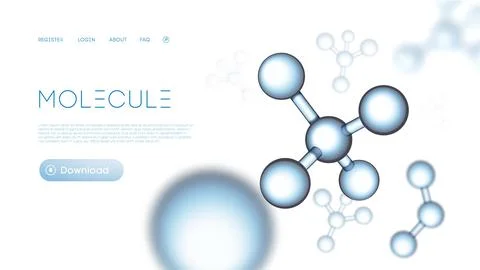 Molecular particles background compounding template. Gene abstract network Stock-Illustration