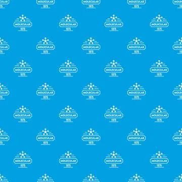 Molecular pattern vector seamless blue Stock Illustration