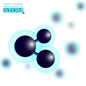 Molecular physics blue atom. Stock Illustration