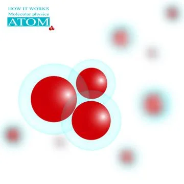 Molecular physics red atom Stock Illustration