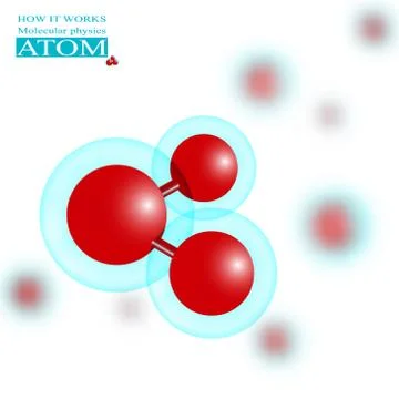 Molecular physics red atom Stock Illustration