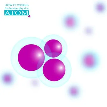 Molecular physics violet atom Stock Illustration