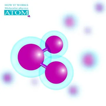 Molecular physics violet atom Stock Illustration