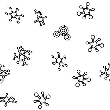 Molecular science chemistry atom vector seamless pattern Stock Illustration