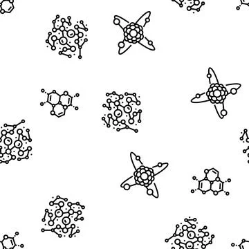 Molecular science chemistry atom vector seamless pattern Stock Illustration