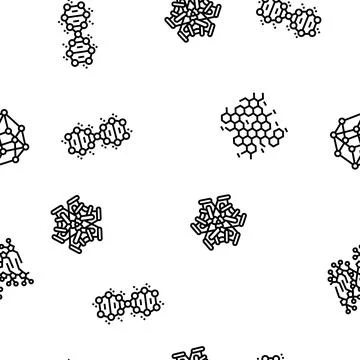 Molecular science chemistry atom vector seamless pattern イラスト素材