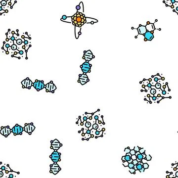 Molecular science chemistry atom vector seamless pattern イラスト素材