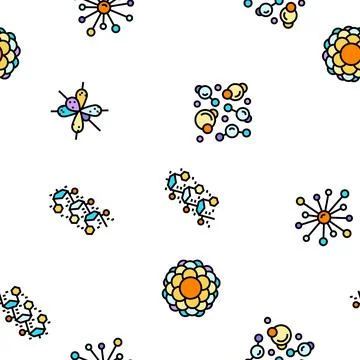 Molecular science chemistry atom vector seamless pattern Illustrazione stock