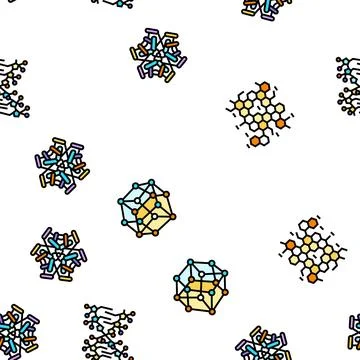 Molecular science chemistry atom vector seamless pattern Illustrazione stock
