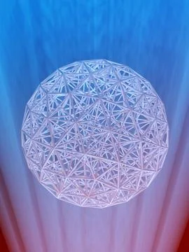 Molecular sphere in blue light rays Illustrazione stock