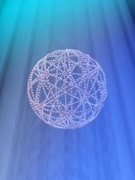 Molecular sphere in blue light rays イラスト素材