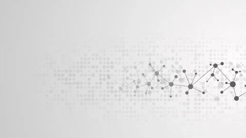 Molecular structural grid of dots and lines on a gray looped background. Video stock 250027399