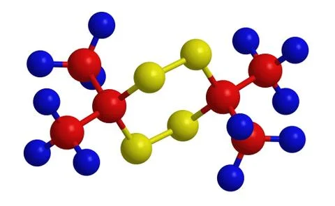 Molecular structure of acetone peroxide (peroxyacetone, TATP) in dimeric form Ilustración de archivo
